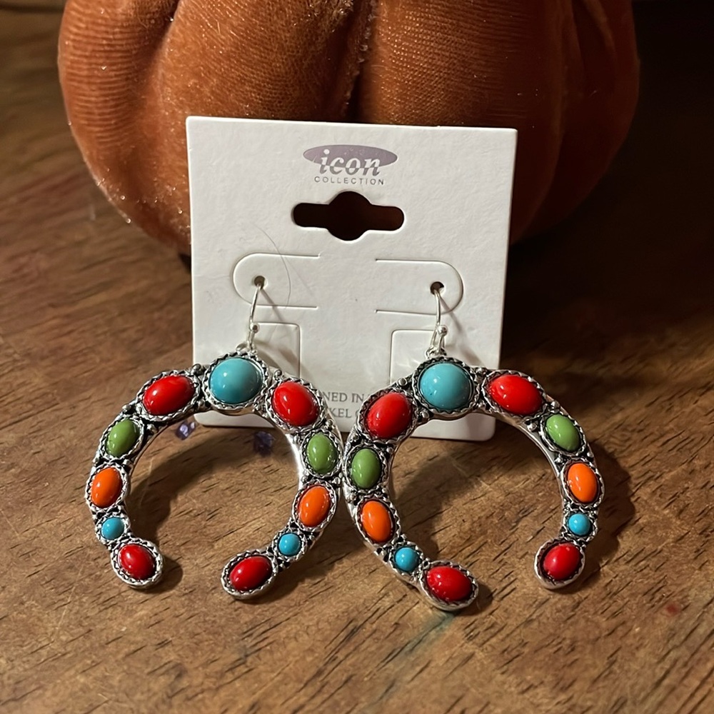 Fashion Dangle Earrings Western Navajo Concho Style